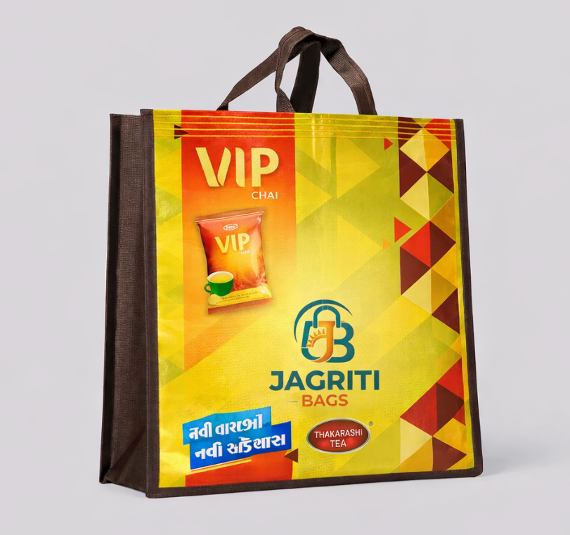 Non woven bags manufactured by JAGRITI BAGS in Madhubani, Bihar - D cut, W cut and loop handle bags